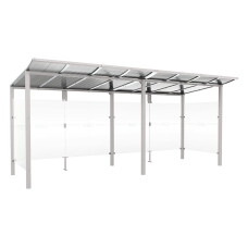 PROCITY Wartehalle Modulo, mit Seitenverkleidungen, L 5020 mm.