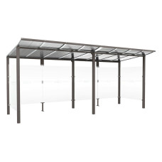 PROCITY Wartehalle Modulo, mit Seitenverkleidungen, L 5020 mm.