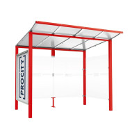 ProCity Wartehalle Modulo, 1 Schaukasten 2000 mit 1 Seitenverkleidung, L 2510 mm.