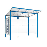ProCity Wartehalle Modulo, 1 Schaukasten 2000 mit 1 Seitenverkleidung, L 2510 mm.