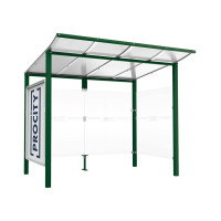 ProCity Wartehalle Modulo, 1 Schaukasten 2000 mit 1 Seitenverkleidung, L 2510 mm.