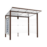 ProCity Wartehalle Modulo, 1 Schaukasten 2000 mit 1 Seitenverkleidung, L 2510 mm.