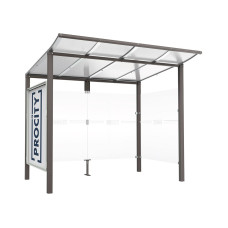 Procity Waiting Area Modulo, 1 Showcase 2000 with 1 Side Panel, L 2510 mm.