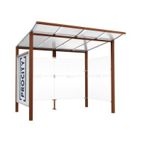 ProCity Wartehalle Modulo, 1 Schaukasten 2000 mit 1 Seitenverkleidung, L 2510 mm.