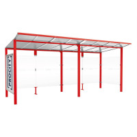 Procity Wartehalle Modulo, 1 Schaukasten 2000 with 1 Seitenverkleidung, L 5020 mm.
