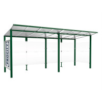 Procity Wartehalle Modulo, 1 Schaukasten 2000 with 1 Seitenverkleidung, L 5020 mm.