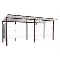 PROCITY Wartehalle Modulo, 1 Schaukasten 2000 mit 1 Seitenverkleidung, L 5020 mm.
