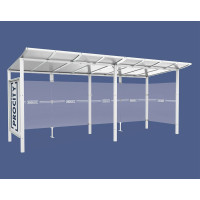 PROCITY Wartehalle Modulo, 1 Schaukasten 2000 mit 1 Seitenverkleidung, L 5020 mm.