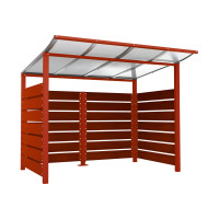 Containerüberdachung | Kapazität: 4x240L / 1x1100L | Purpurrot, zum Einbetonieren