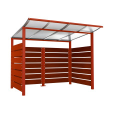 Containerüberdachung | Kapazität: 4x240L / 1x1100L | Purpurrot, zum Einbetonieren