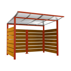 Containerüberdachung | Kapazität: 4x240L / 1x1100L | Purpurrot, zum Einbetonieren