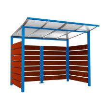 Containerüberdachung | Kapazität: 4x240L / 1x1100L | Enzianblau, zum Einbetonieren