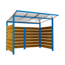 Containerüberdachung | Kapazität: 4x240L / 1x1100L | Enzianblau, zum Einbetonieren