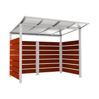 Containerüberdachung | Kapazität: 4x240L / 1x1100L | Seidengrau, zum Einbetonieren