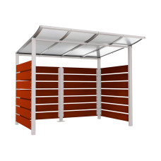 Containerüberdachung | Kapazität: 4x240L / 1x1100L | Seidengrau, zum Einbetonieren