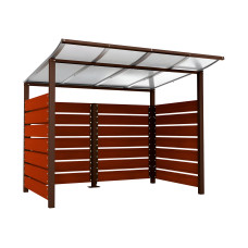 Containerüberdachung | Kapazität: 4x240L / 1x1100L | Schokoladenbraun, zum Einbetonieren