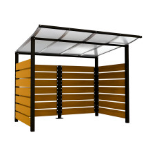 Containerüberdachung | Kapazität: 4x240L / 1x1100L | Tiefschwarz, zum Einbetonieren