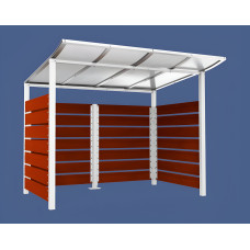 Containerüberdachung | Kapazität: 4x240L / 1x1100L | Reinweiß, zum Einbetonieren