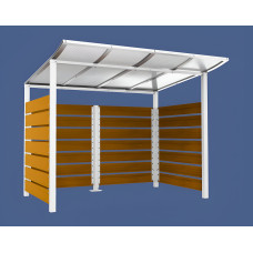 Containerüberdachung | Kapazität: 4x240L / 1x1100L | Reinweiß, zum Einbetonieren