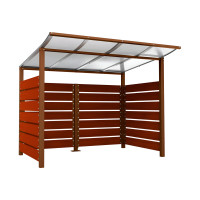 Container Shelter | Capacity: 4x240L / 1x1100L | Rust Corten Effect, for Embedding in Concrete.