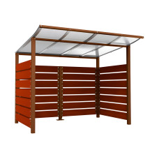 Containerüberdachung | Kapazität: 4x240L / 1x1100L | Rost Corten-Effekt, zum Einbetonieren