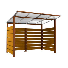 Containerüberdachung | Kapazität: 4x240L / 1x1100L | Rost Corten-Effekt, zum Einbetonieren