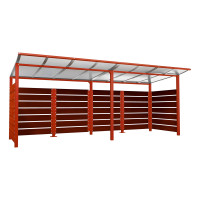 Containerüberdachung | Kapazität: 8x240L / 3x1100L | Purpurrot, zum Einbetonieren