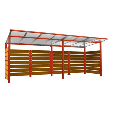 Containerüberdachung | Kapazität: 8x240L / 3x1100L | Purpurrot, zum Einbetonieren