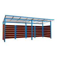 Containerüberdachung | Kapazität: 8x240L / 3x1100L | Enzianblau, zum Einbetonieren