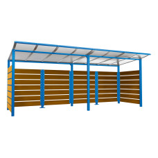 Containerüberdachung | Kapazität: 8x240L / 3x1100L | Enzianblau, zum Einbetonieren