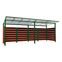 Container Cover | Capacity: 8x240L / 3x1100L | Moss Green, for Embedding in Concrete.