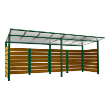Containerüberdachung | Kapazität: 8x240L / 3x1100L | Moosgrün, zum Einbetonieren