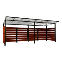Containerüberdachung | Kapazität: 8x240L / 3x1100L | Tiefschwarz, zum Einbetonieren
