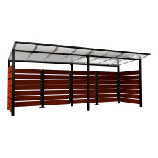 Containerüberdachung | Kapazität: 8x240L / 3x1100L | Tiefschwarz, zum Einbetonieren