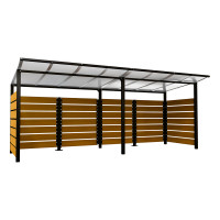 Containerüberdachung | Kapazität: 8x240L / 3x1100L | Tiefschwarz, zum Einbetonieren