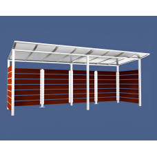 Containerüberdachung | Kapazität: 8x240L / 3x1100L | Reinweiß, zum Einbetonieren