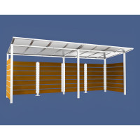 Containerüberdachung | Kapazität: 8x240L / 3x1100L | Reinweiß, zum Einbetonieren