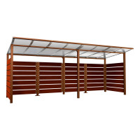 Containerüberdachung | Kapazität: 8x240L / 3x1100L | Rost Corten-Effekt, zum Einbetonieren