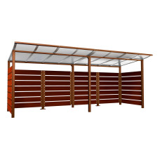 Containerüberdachung | Kapazität: 8x240L / 3x1100L | Rost Corten-Effekt, zum Einbetonieren
