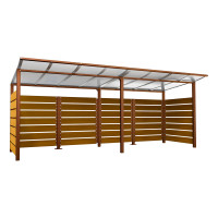 Containerüberdachung | Kapazität: 8x240L / 3x1100L | Rost Corten-Effekt, zum Einbetonieren