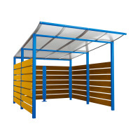 Container Cover | Capacity: 8x240L (2-rh.) / 2x1100L | Gentian Blue, for Embedding in Concrete.