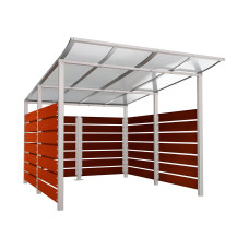 Containerüberdachung | Kapazität: 8x240L (2-rh.) / 2x1100L | Seidengrau, zum Einbetonieren