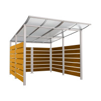 Containerüberdachung | Kapazität: 8x240L (2-rh.) / 2x1100L | Seidengrau, zum Einbetonieren