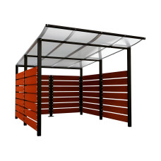 Containerüberdachung | Kapazität: 8x240L (2-rh.) / 2x1100L | Tiefschwarz, zum Einbetonieren