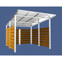 Container Shelter | Capacity: 8x240L (2-wheel) / 2x1100L | Pure White, for Embedding in Concrete.