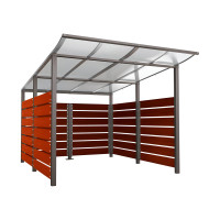 Containerüberdachung | Kapazität: 8x240L (2-rh.) / 2x1100L | Procity Grau, zum Einbetonieren
