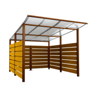 Container Shelter | Capacity: 8x240L (2-Wheelie Bins) / 2x1100L | Rust Corten-Effect, for Embedding in Concrete