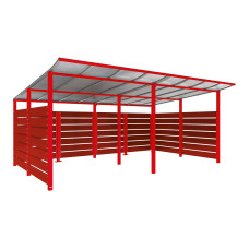 Container Cover | Capacity: 16x240L (2-Wheel) / 6x1100L | Traffic Red, for Embedding in Concrete.