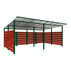 Container Cover | Capacity: 16x240L (2-Wheel) / 6x1100L | Moss Green, for Embedding in Concrete.