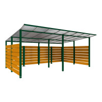 Container Cover | Capacity: 16x240L (2-Wheel) / 6x1100L | Moss Green, for Embedding in Concrete.